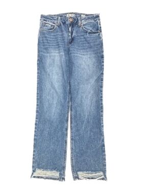 Rewash Blue Wide-Leg Distressed Hem Jeans